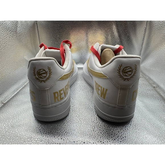 Size 10.5 Nike Air Force 1 Drew League‎ Low Mens White Gold Sneaker AA4083-102 main image 8